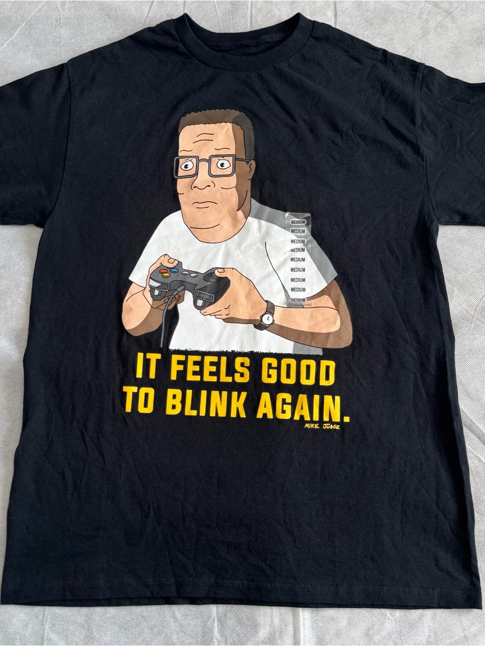 King Of The Hill Hank Hill Gamer Funny T Shirt Black Size M NWT